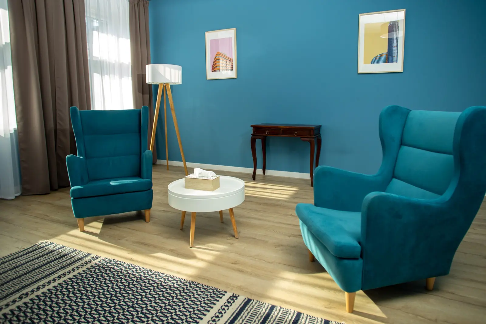 Turkusowy gabinet psychoterapii w Centrum Consilia we Wrocławiu